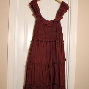 Madewell NWOT size 20 red dress eyelet lace ruffles plus size